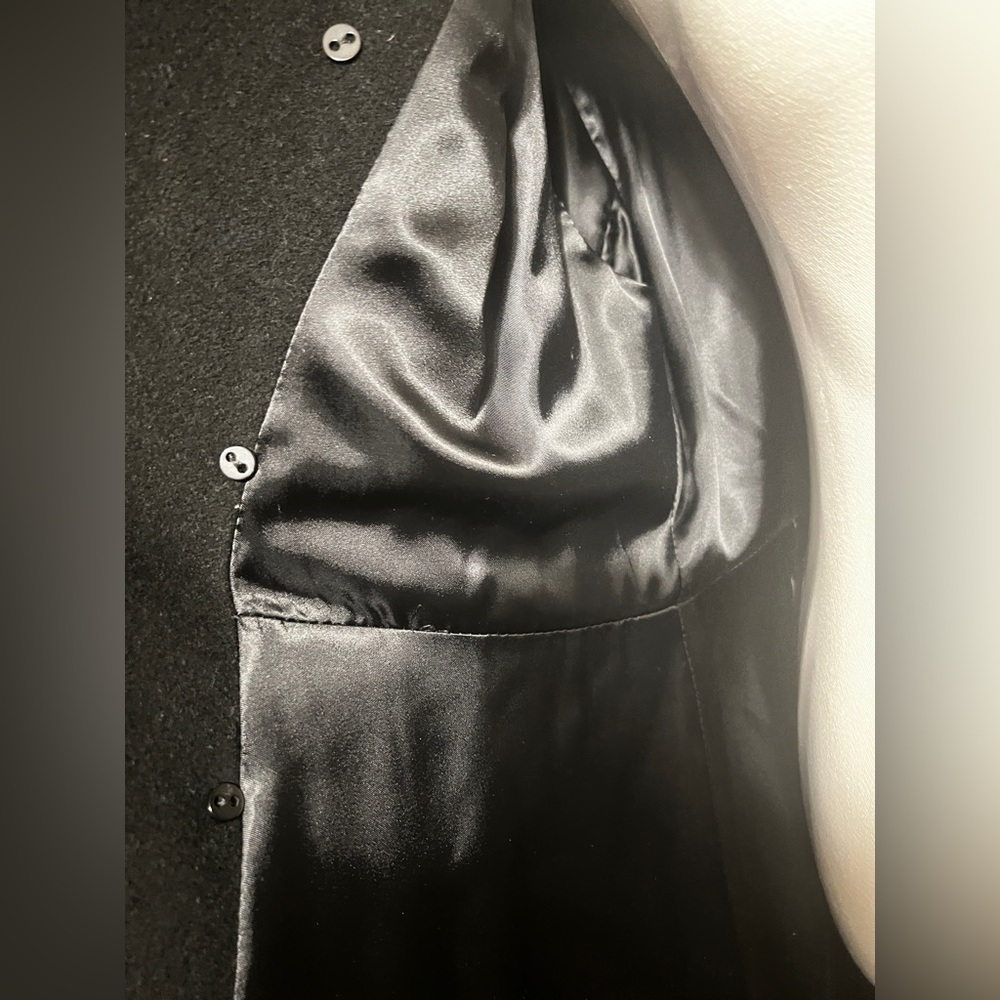 Hannah Black Wool and Cashmere Coat with Real Fur Trim - Picture 6 of 7